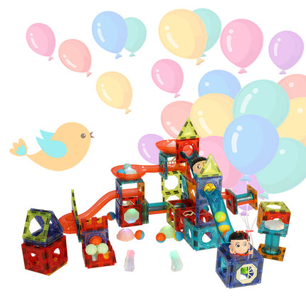 Magnetische Knikkerbaan XXL – 202 Stuks Knikkerbaan Met Lichteffecten - Magnetisch Speelgoed - Magnetic Tiles - Constructiespeelgoed Voor Leeftijd 3 t/m 12 Jaar - Cadeau Kind