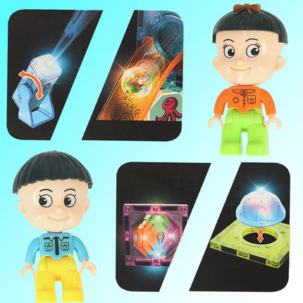 Magnetische Knikkerbaan XXL – 202 Stuks Knikkerbaan Met Lichteffecten - Magnetisch Speelgoed - Magnetic Tiles - Constructiespeelgoed Voor Leeftijd 3 t/m 12 Jaar - Cadeau Kind
