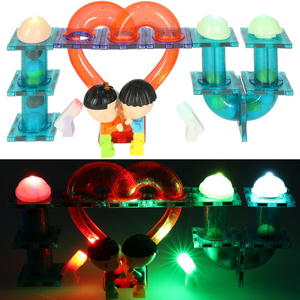Magnetische Knikkerbaan XXL – 202 Stuks Knikkerbaan Met Lichteffecten - Magnetisch Speelgoed - Magnetic Tiles - Constructiespeelgoed Voor Leeftijd 3 t/m 12 Jaar - Cadeau Kind