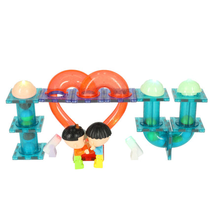 Magnetische Knikkerbaan XXL – 202 Stuks Knikkerbaan Met Lichteffecten - Magnetisch Speelgoed - Magnetic Tiles - Constructiespeelgoed Voor Leeftijd 3 t/m 12 Jaar - Cadeau Kind