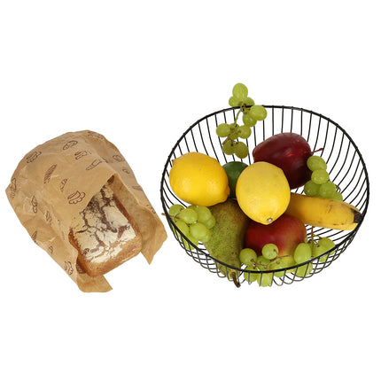 Ikonka Aluminium Fruitschaal 25.5 cm Zwart- Ronde Fruitmand
