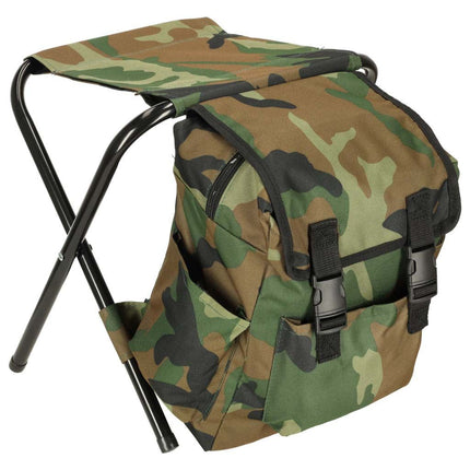 Camouflageprint Reisvisstoel met Rugzak - Visstoel - Campingstoel - Camping - Caravan - Camper - Makkelijk Mee Te Nemen