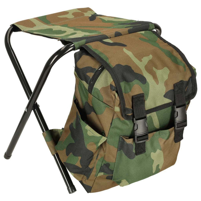 Camouflageprint Reisvisstoel met Rugzak - Visstoel - Campingstoel - Camping - Caravan - Camper - Makkelijk Mee Te Nemen