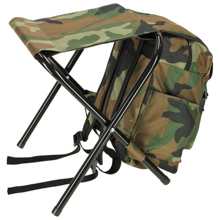 Camouflageprint Reisvisstoel met Rugzak - Visstoel - Campingstoel - Camping - Caravan - Camper - Makkelijk Mee Te Nemen
