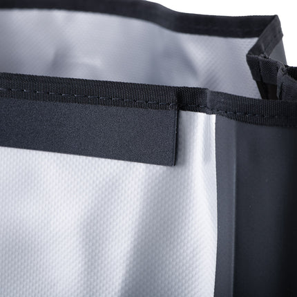 L-BRNO Enkele Fietstas - Reflecterend Zilver - Roltop 20-25 Liter - Waterdichte Zijfietstas