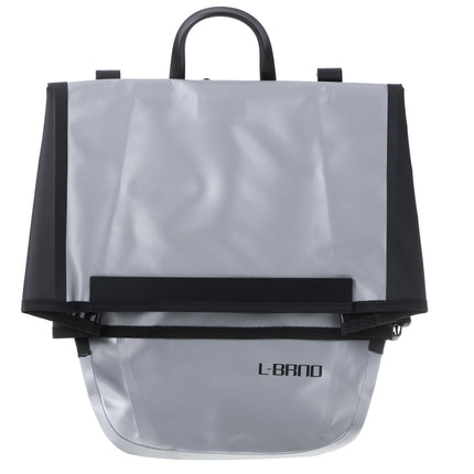 L-BRNO Enkele Fietstas - Reflecterend Zilver - Roltop 20-25 Liter - Waterdichte Zijfietstas