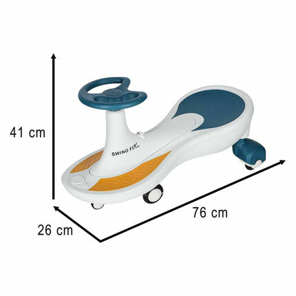 LED Swing Car Zwaartekrachtauto met LED Wielen en Muziek – Schommelauto – Wiggle Car – Blauw/Wit – Tot 100 kg