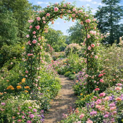 Rozenboog Metaal 240 x 140 cm – Tuinboog voor Klimrozen, Klimplanten en Clematis – Pergola – Zwart