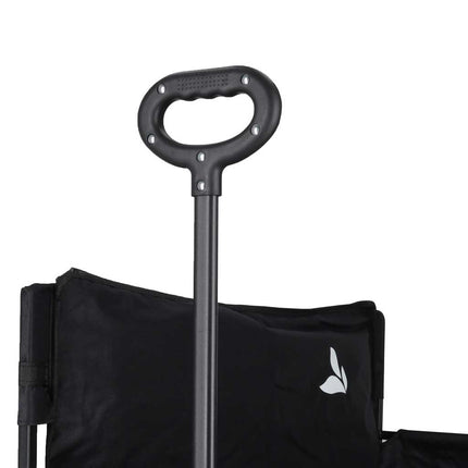 Opvouwbare Bolderkar met Zitje en Rugleuning – Transportwagen – Bolderwagen voor Strand, Camping, Festival, Pretpark en Boodschappen – 150 kg – Zwart