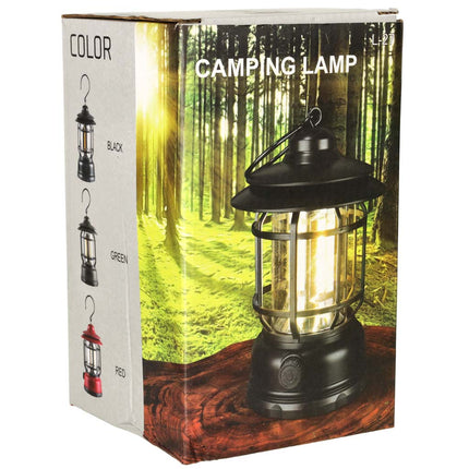 Retro Draagbare Camping Lamp - Oplaadbare Dimbare Tentlamp met Handvat - Kampeerlamp - 11 cm x 16,5 cm