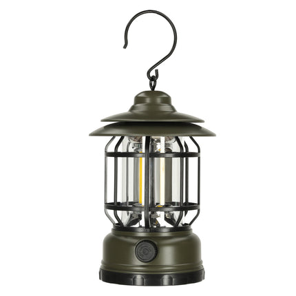 Retro Draagbare Camping Lamp - Oplaadbare Dimbare Tentlamp met Handvat - Kampeerlamp - 11 cm x 16,5 cm