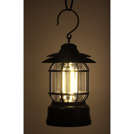 Retro Draagbare Camping Lamp - Oplaadbare Dimbare Tentlamp met Handvat - Kampeerlamp - 11 cm x 16,5 cm
