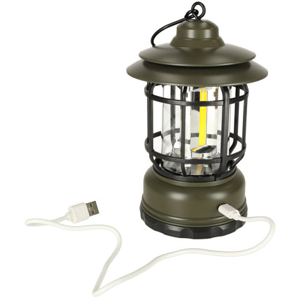 Retro Draagbare Camping Lamp - Oplaadbare Dimbare Tentlamp met Handvat - Kampeerlamp - 11 cm x 16,5 cm