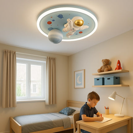 Lumela LED Plafondlamp Astronaut Voor Kinderen 50 cm - Kinderlamp Dimbaar - Plafondverlichting Met Afstandsbediening - Kinderkamer