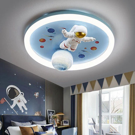 Lumela LED Plafondlamp Astronaut Voor Kinderen 50 cm - Kinderlamp Dimbaar - Plafondverlichting Met Afstandsbediening - Kinderkamer