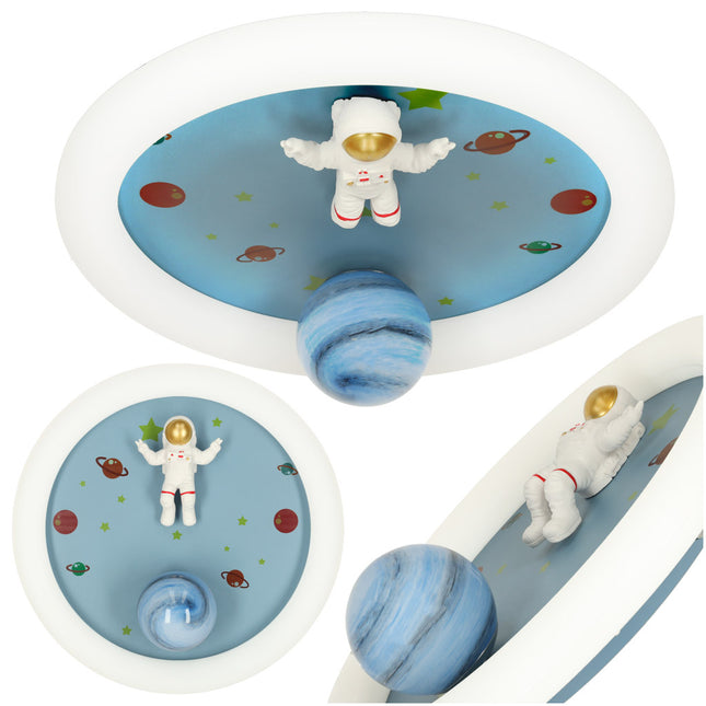 Lumela LED Plafondlamp Astronaut Voor Kinderen 50 cm - Kinderlamp Dimbaar - Plafondverlichting Met Afstandsbediening - Kinderkamer