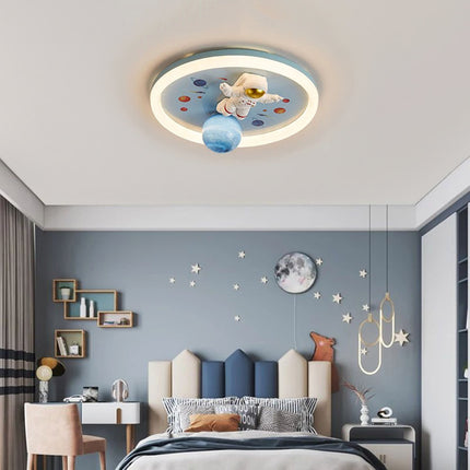 Lumela LED Plafondlamp Astronaut Voor Kinderen 50 cm - Kinderlamp Dimbaar - Plafondverlichting Met Afstandsbediening - Kinderkamer