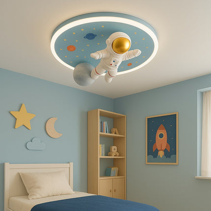 Lumela LED Plafondlamp Astronaut Voor Kinderen 50 cm - Kinderlamp Dimbaar - Plafondverlichting Met Afstandsbediening - Kinderkamer