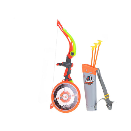 Pijl en Boog met Verlichting en Schietschijf Oranje - 3 Veilige Pijlen - 53 cm - Boogschieten - Kinderen - Speelgoed - Buiten Speelgoed - Binnen Speelgoed