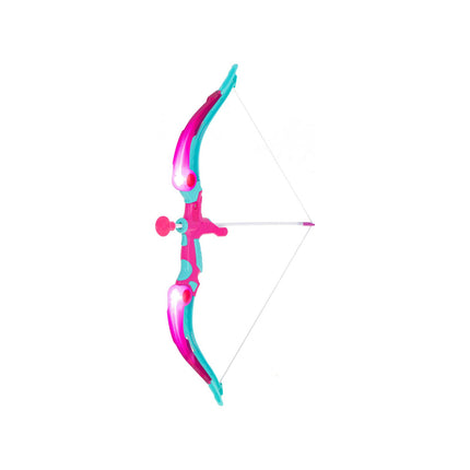 Pijl en Boog met Verlichting en Schietschijf Roze - 3 Veilige Pijlen -  53 cm - Boogschieten - Kinderen - Speelgoed - Buiten Speelgoed - Binnen Speelgoed