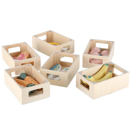 LULILO Melo Houten Marktkraam met Kassa – Speelgoedwinkel met Scanner, Geld & Producten – Educatief Rollenspel – 3+ Jaar