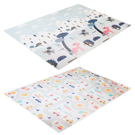 Ikonka Dubbelzijdig Speelkleed / Speelmat van Schuim - Educatieve Mat Kinderen Straat Bos -  Dubbelzijdige Schuimmat - 177x198x0.8cm
