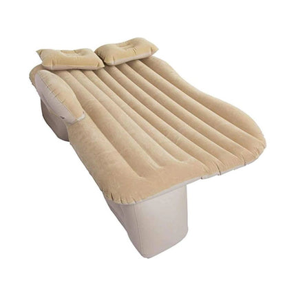Ikonka Opblaasbaar Automatras Met 2 Kussens En Pomp 130cm x 80cm Beige - Autobed - Tot 300 kg - Met Draagtas En Reparatieset