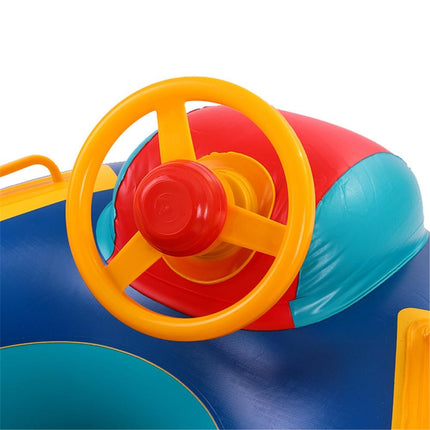 Opblaasbare Rubberboot Matras voor Kinderen - Babyzwemring - Opblaasbare Ring - Kinderzitje met Stuur - 15 kg - Blauw