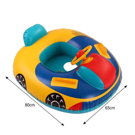 Opblaasbare Rubberboot Matras voor Kinderen - Babyzwemring - Opblaasbare Ring - Kinderzitje met Stuur - 15 kg - Blauw