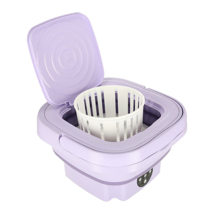 Ikonka Mini Draagbare Kleine Opvouwbare Reiswasser Wasmachine - Kleding & Lingerie - 11L - Paars