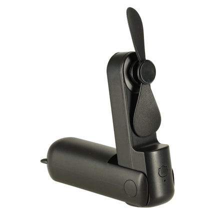 Mini USB Ventilator Opvouwbaar Zwart – Draagbare Handventilator – Oplaadbaar via USB-C – Bureauventilator – Powerbankfunctie