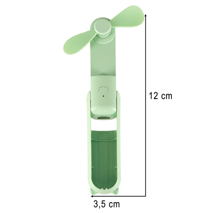 Mini USB Ventilator Opvouwbaar Groen – Draagbare Handventilator – Oplaadbaar via USB-C – Bureauventilator – Powerbankfunctie
