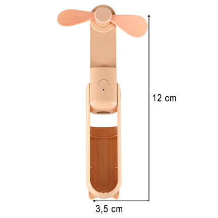 Mini USB Ventilator Opvouwbaar Zalmroze – Draagbare Handventilator – Oplaadbaar via USB-C – Bureauventilator – Powerbankfunctie