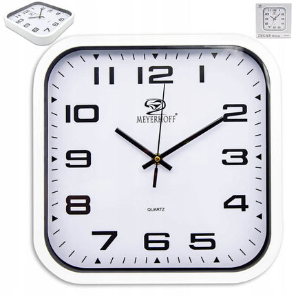 Wandklok Vierkant 28,5 cm – Moderne Witte Muurklok – Quartz Klok