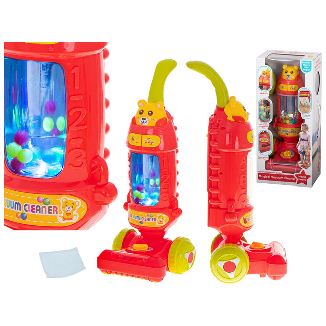 Ikonka Verticale Interactieve Kinderstofzuiger Met Geluid 46 cm - Kinderspeelgoed - Blauw Of Roze/Rood