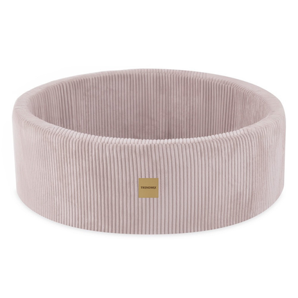 Trendmix Luxe Ronde Ballenbak voor Kinderen en Baby's - Ballenbad 90x30cm Roze Corduroy - 200 Kleurrijke Ballen 6cm Parelmoer, Lichtroze, Goud