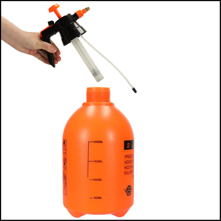 Ikonka Plantenspuit Hogedruk Sproeier Waterverstuiver 2L Oranje - Hogedruk Plantensproeier - Waterverstuiver