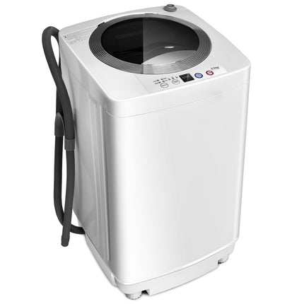 Costway Volautomatische Mini Wasmachine met Pomp en Display 3,5 kg - Mini Camping Wasmachine  -  Wit 43x43x75 cm