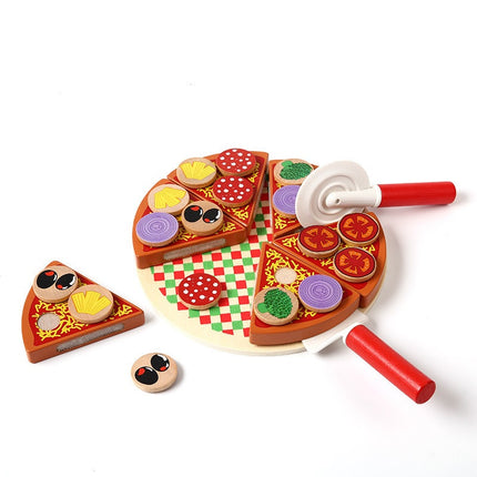 Pizza houten speelset met accessoires - pizza speelgoed - speelgoed eten - speelgoed pannenset