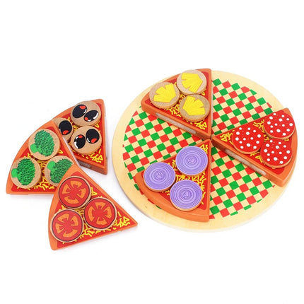 Pizza houten speelset met accessoires - pizza speelgoed - speelgoed eten - speelgoed pannenset