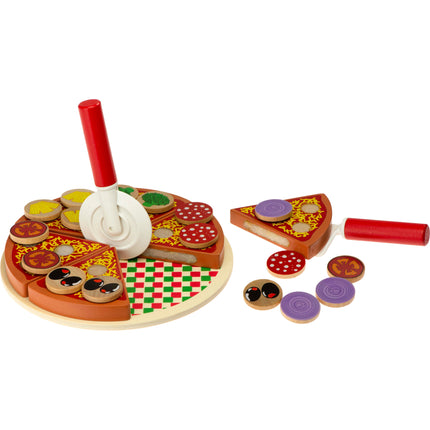 Pizza houten speelset met accessoires - pizza speelgoed - speelgoed eten - speelgoed pannenset