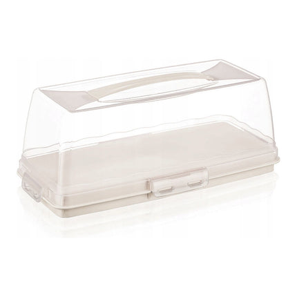 Dunya Lock & Fresh Langwerpige Taartdoos – Taart- en Cake Bewaardoos 36,5 cm – Met Handvat & Vergrendeling – BPA-vrij – Vershouddoos & Taartplateau in Één