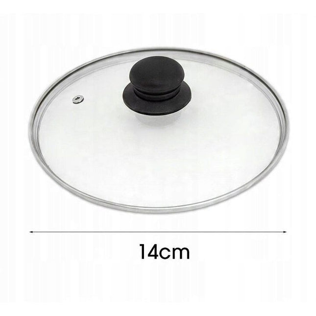 Pannendeksel 14 cm van Glas – Universeel Glazen Deksel voor Kookpan, Steelpan en Sauspan