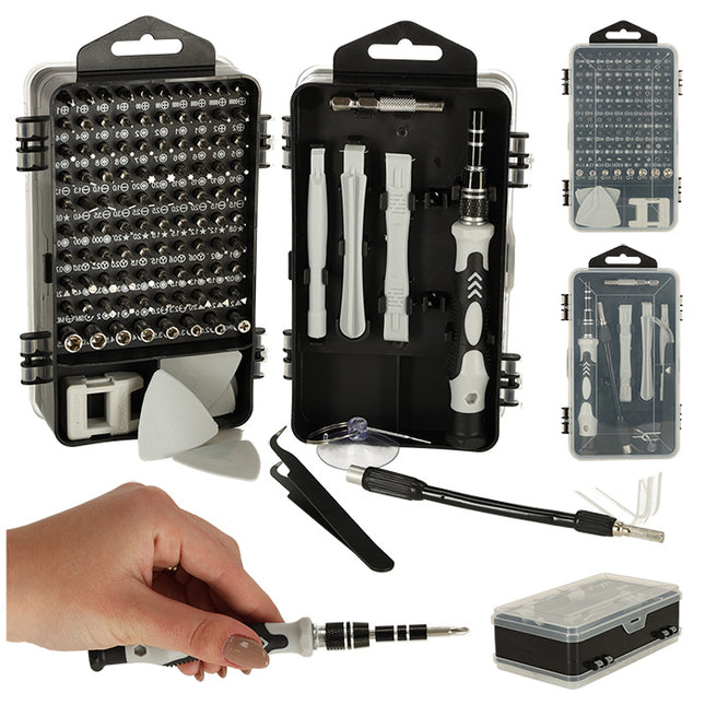 115-delige precisie magnetische schroevendraaier set - Inclusief bitset - Fijnmechanica set
