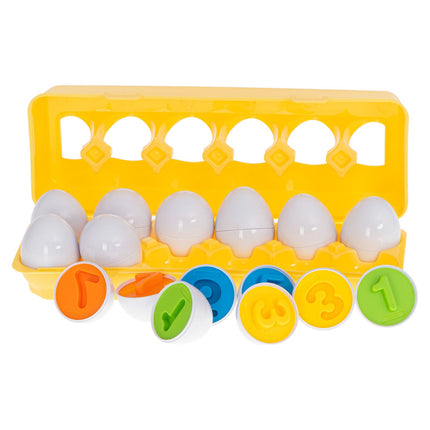 Eieren Sorteren Montessori Speelgoed - Vormen en Kleuren - Sorteer Speelgoed - Puzzel 12 Stuks
