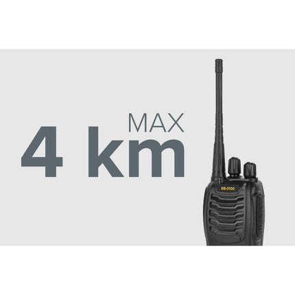 Rebel PMR RB-100 portofoon - walkie talkie - handradio - 3km bereik - VOX - 16 kanalen - 446,193 Mhz