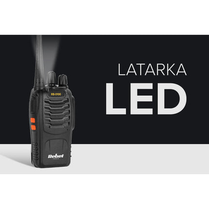 Rebel PMR RB-100 portofoon - walkie talkie - handradio - 3km bereik - VOX - 16 kanalen - 446,193 Mhz