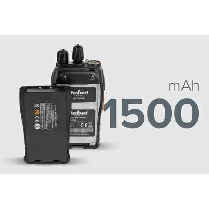 Rebel PMR RB-100 portofoon - walkie talkie - handradio - 3km bereik - VOX - 16 kanalen - 446,193 Mhz