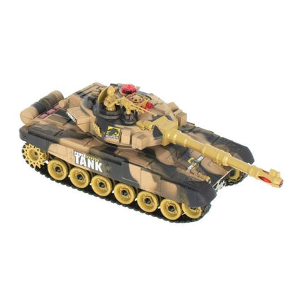 RC Speelgoed Woestijn Tank - Op Afstand Bestuurbare Radiografische Tank Met Afstandsbediening - Met Geluid & Licht Effecten - Met Interne Accu - 2.4Gz - Dessert