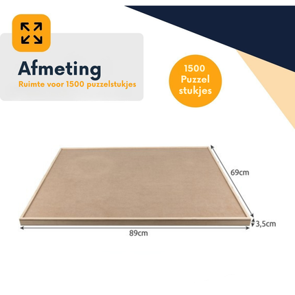 MIRO® Houten Puzzelbord 1500 Stukjes – Puzzeltafel met 4 Lades – Puzzel Organizer & Sorteerbord – Duurzaam Hout – 89x69 cm – Voor Volwassenen